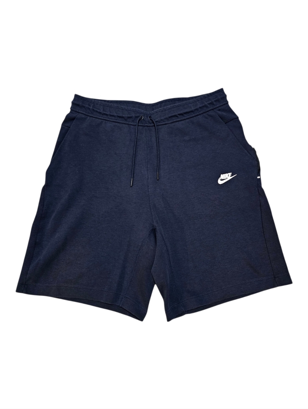 Nike Men's Navy Tech-Fleece Shorts with Drawstring